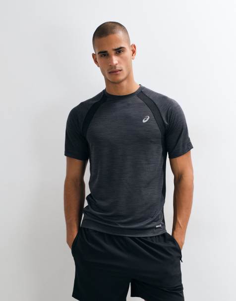 Asics short sleeve running t-shirt in black - view 1
