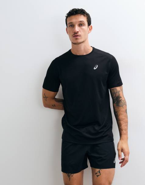 Asics short sleeve running t-shirt in black - view 1