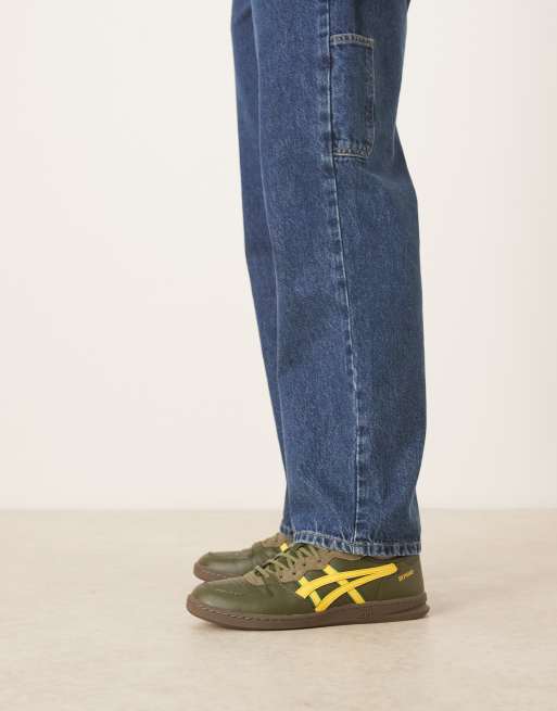 Asics Skyhand Og trainers in olive green and tai-chi yellow, 5 of 5