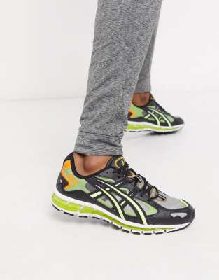 asics black and yellow shoes