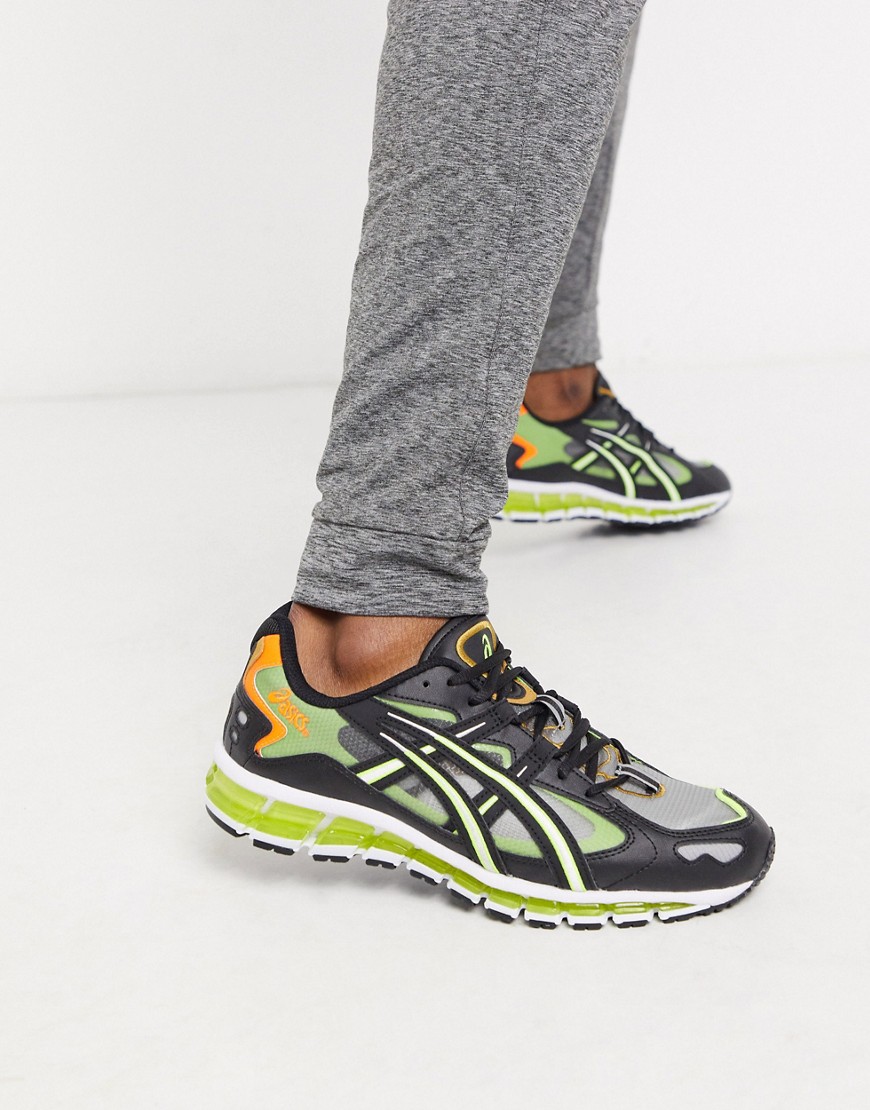 Asics SportStyle gel kayano trainers in black and yellow