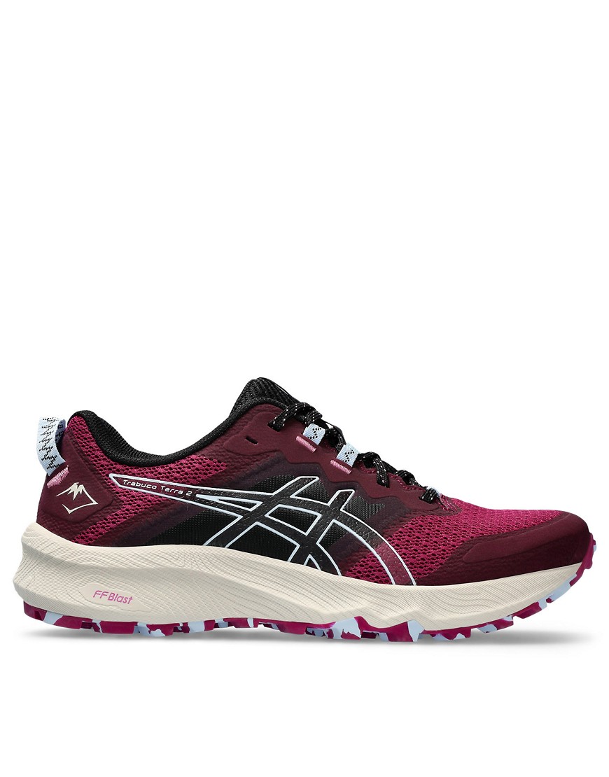 Asics Trabuco Terra 2 trail running trainers in blackberry and light blue-Navy