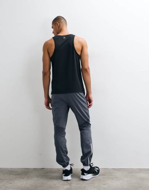 Asics woven running pants in grey, 3 of 5
