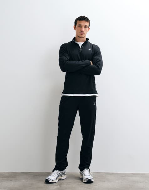 Asics woven running trousers in black - view 1