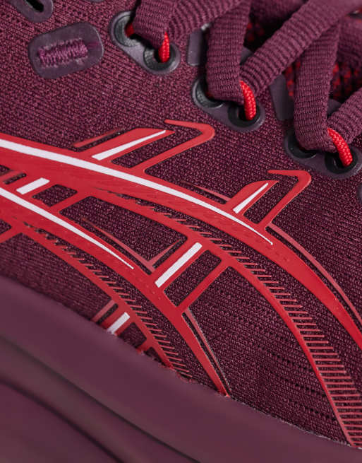 Asics - zapatillas de running Gel-Nimbus 28 en morado y rojo, 4 de 5