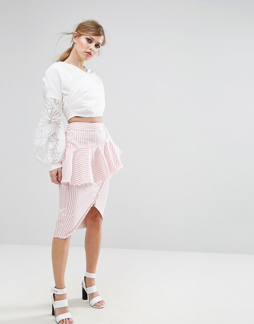 Asilio Rough Lines Skirt-Pink