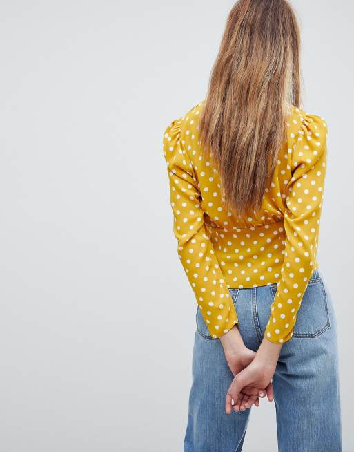 Mustard hot sale spotty blouse