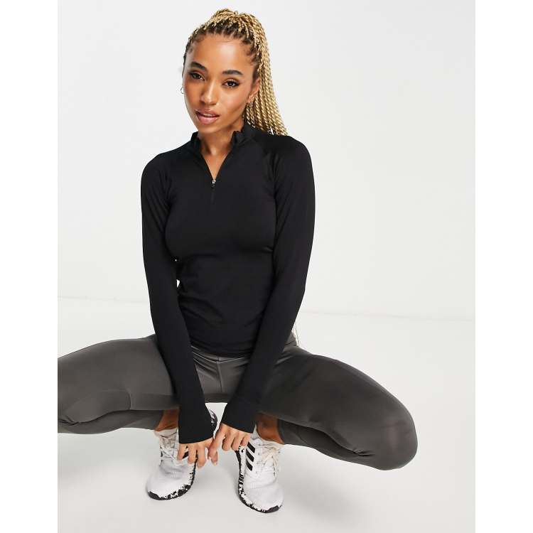 ASOS 4505 Seamless contour long sleeve zip active body and bum