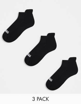 ASOS 4505 ASOS 4505 3 pack running trainer socks with elasticated arch support and anti bacterial finish in black