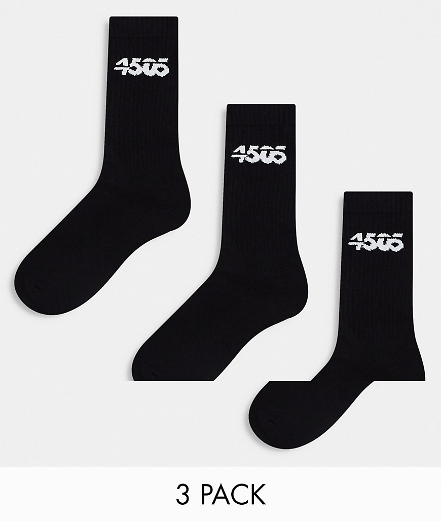 4505 3 pack sport socks in black