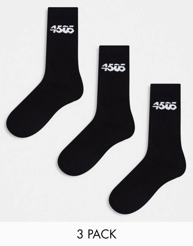 ASOS 4505 - 3 pack sport socks in black