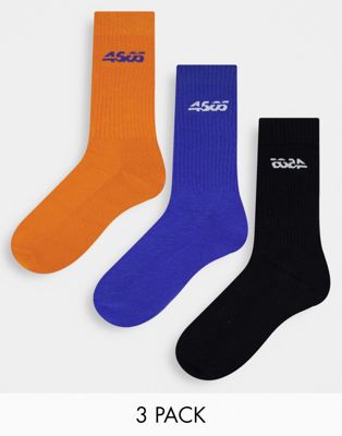 ASOS 4505 3 pack sport socks with anti- bacterial finish