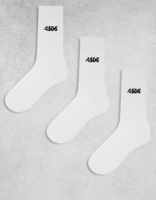 ASOS 4505 - 3er-Pack antibakterielle Sportsocken in Weiß