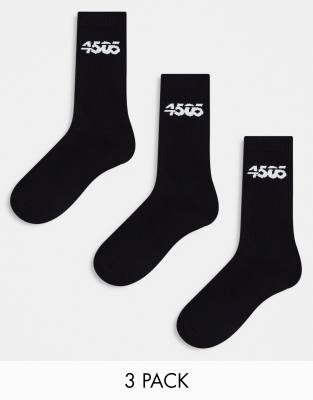 ASOS 4505 - 3er-Pack Sportsocken in Schwarz