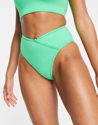 ASOS 4505 active swim bikini bottoms with cross front detail in light green - ASOS Price Checker