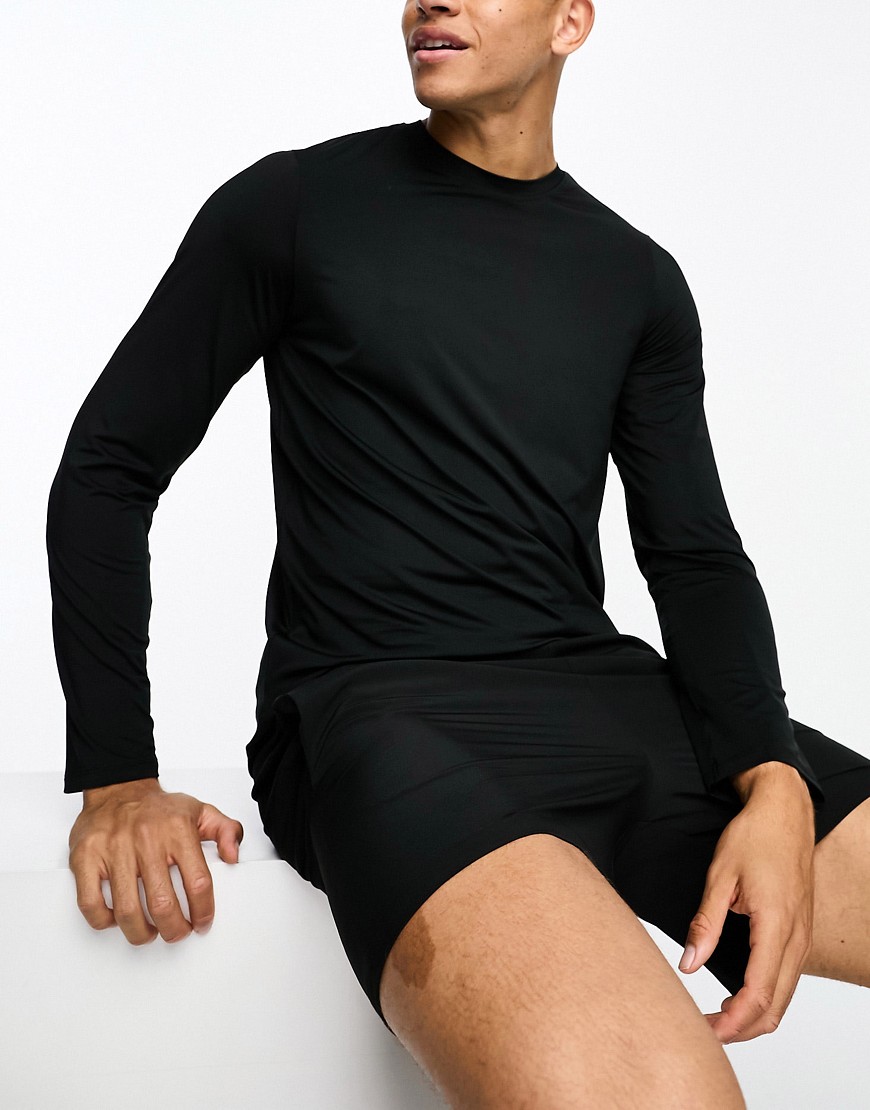 Asos Design 4505 All Sports Long Sleeve T-shirt With Quick Dry In Black