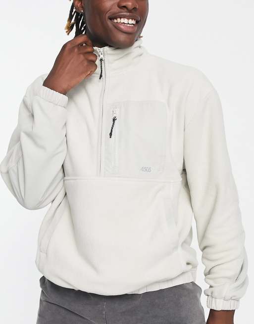 ASOS 4505 – Avslappnad fleece med kort dragkedja vid halsen
