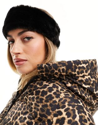 ASOS 4505 Ski faux fur headband in black - ASOS Price Checker