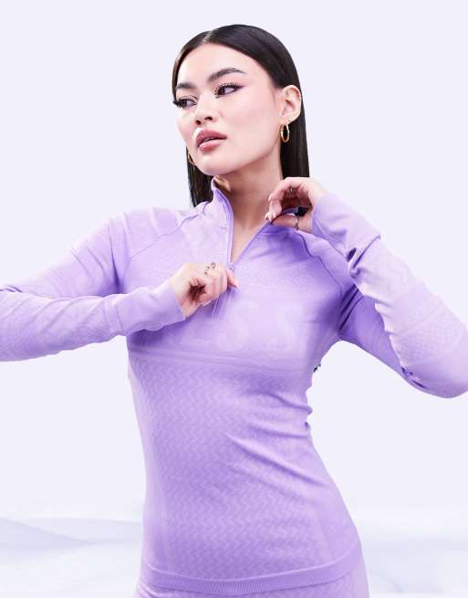 ASOS 4505 base layer 1/4 zip top in apres ski jacquard