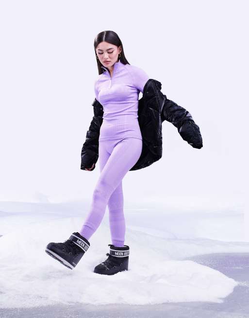 Plt Lilac Side Lines Ski Knit Base Layer Leggings