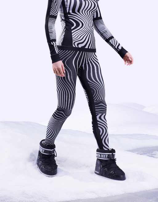 ASOS 4505 ski base layer set in mono splash print