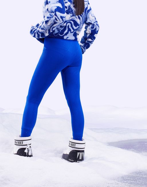 ASOS 4505 Tall - Leggings de course à envers en polaire avec coutures  contrastées et bandes réfléchissantes
