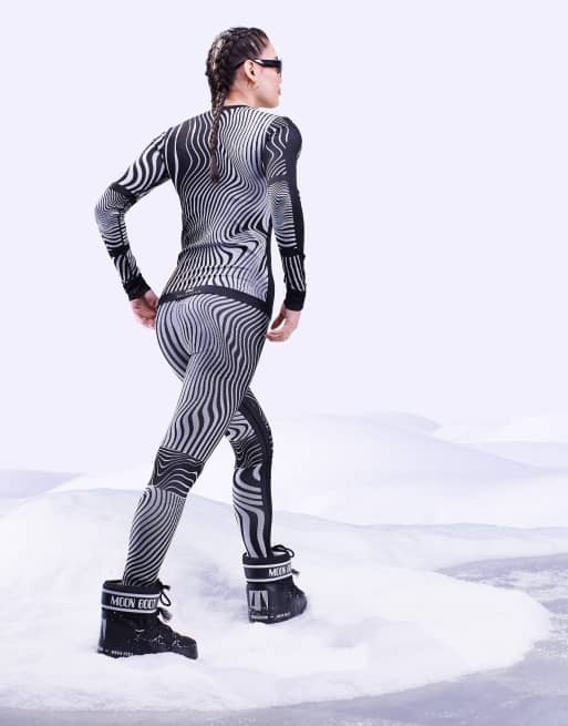 ASOS 4505 base layer leggings in mono swirl 