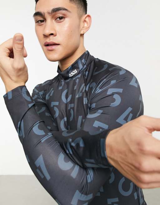 ASOS 4505 base layer long-sleeved T-shirt with all- over print
