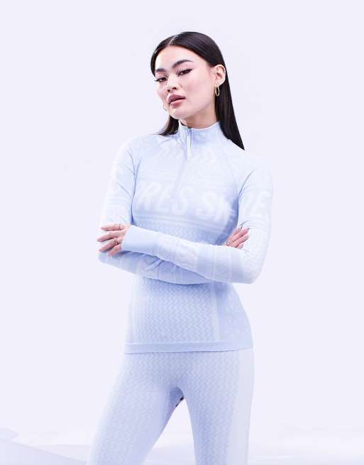 ASOS 4505 base layer quarter zip top in apres ski jacquard