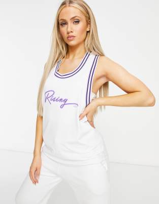 white basketball singlet