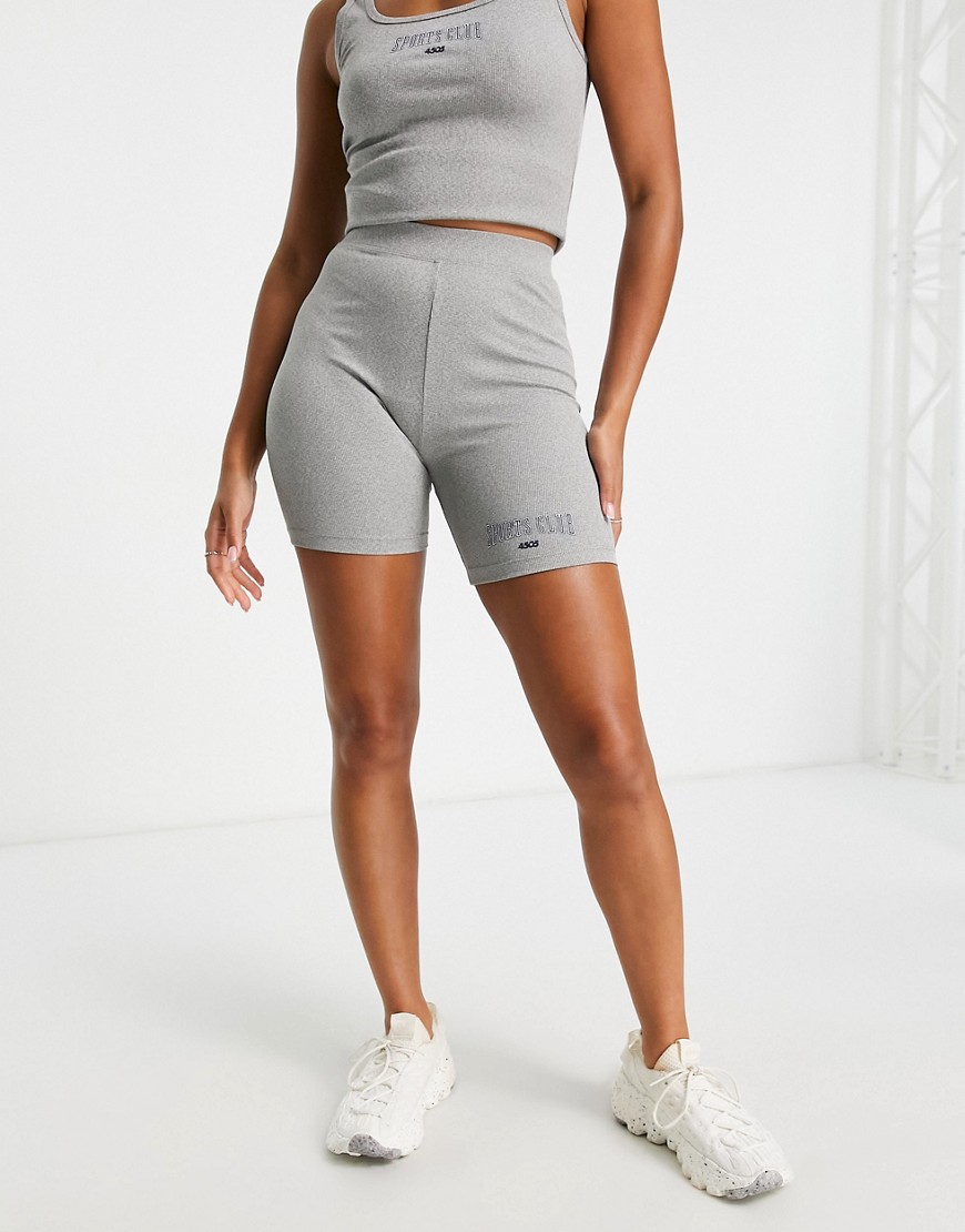 ASOS 4505 booty legging shorts in heather - part of a set-Gray