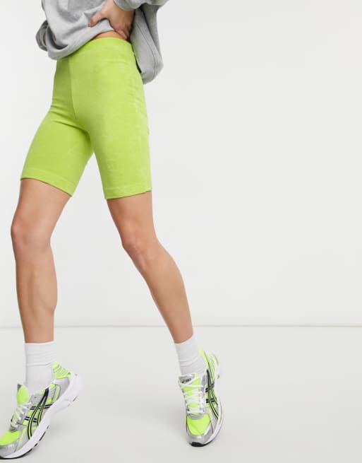 ASOS 4505 booty shorts in green towelling