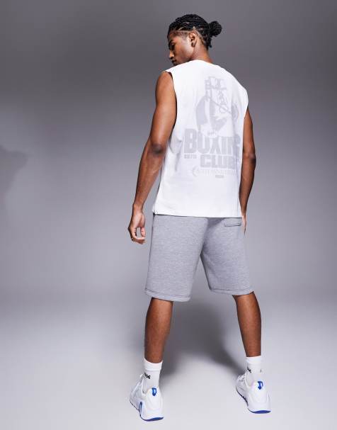 ASOS 4505 Boxing - Oversized top van zwaar sneldrogend katoen met print op de achterkant in wit - view 1