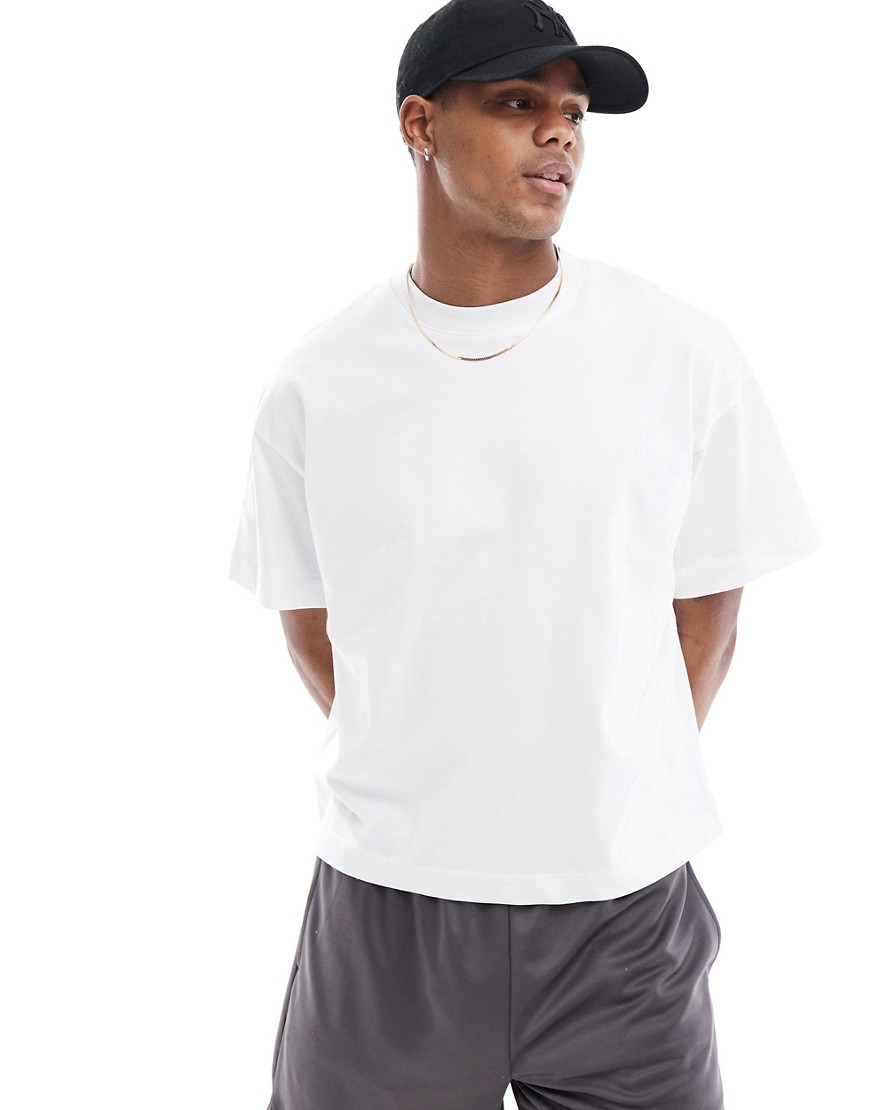 4505 boxy cropped heavyweight T-shirt with quick dry in vintage white