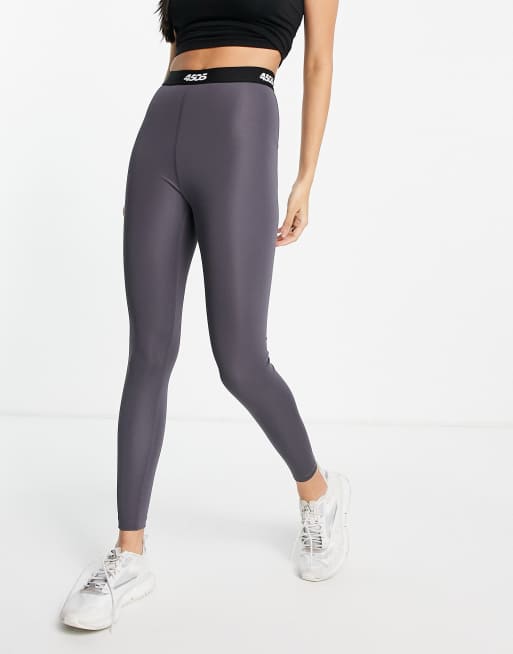 Asos 4505 Womens Leggings Black Elastic Waist Activewear Compression Size 6