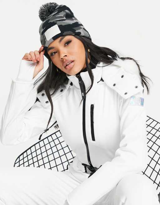 ASOS 4505 - Cappello da sci con pompon in stampa mimetica
