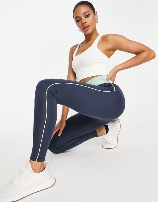 Black Piping Detail Gym Legging, Active