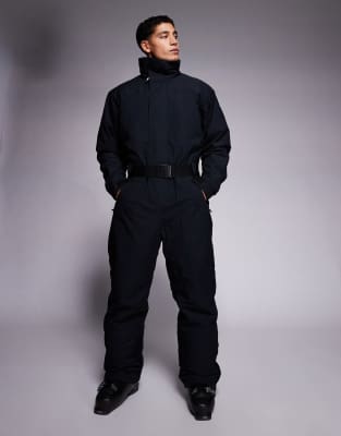 ASOS 4505 - Combinaison de ski coupe droite déperlante avec ceinture - Noir
