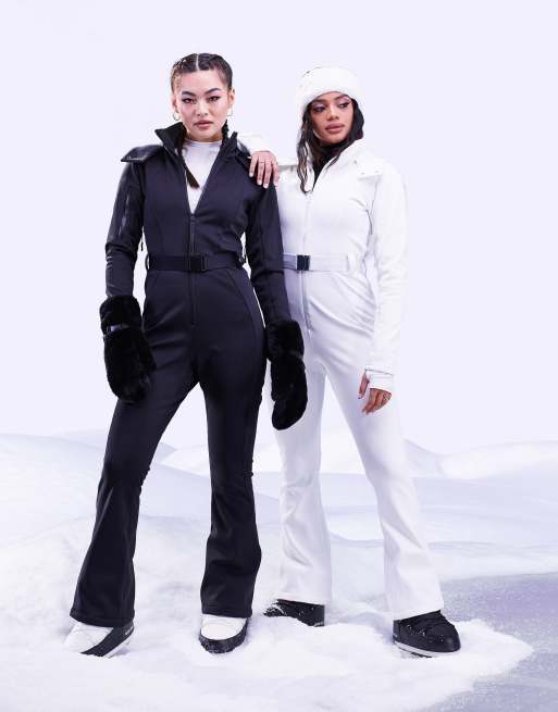 ASOS 4505 Combinaison de ski vas e avec ceinture et capuche en fausse fourrure