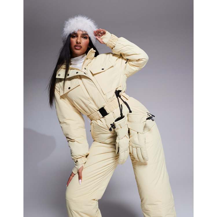 ASOS 4505 Combinaison de ski vintage avec ceinture et col montant Babeurre ASOS