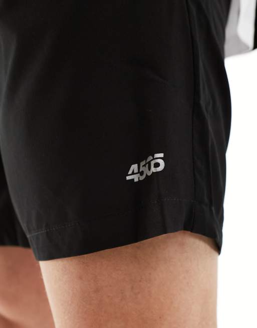 ASOS - 4505 - Confezione da 2 paia di pantaloncini da allenamento da 18 cm quick dry neri e blu navy con logo , 3 di 5