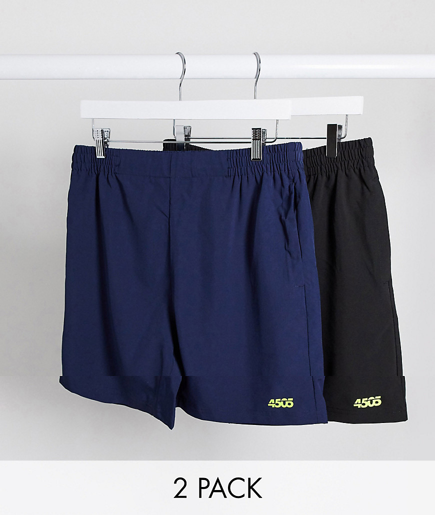 ASOS 4505 - Confezione da 2 pantaloncini sportivi con quick dry - RISPARMIA-Multicolore