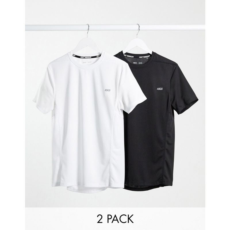 4505 - Confezione da 2 T-shirt da allenamento ad asciugatura rapida con logo - RISPARMIA