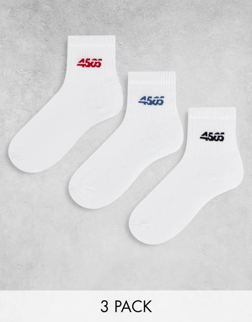 ASOS 4505 - Confezione da 3 paia di calzini alla caviglia con trattamento antibatterico