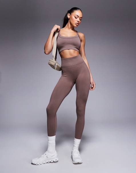 ASOS 4505 - Corrigerende fitness set in chocoladebruin - view 1
