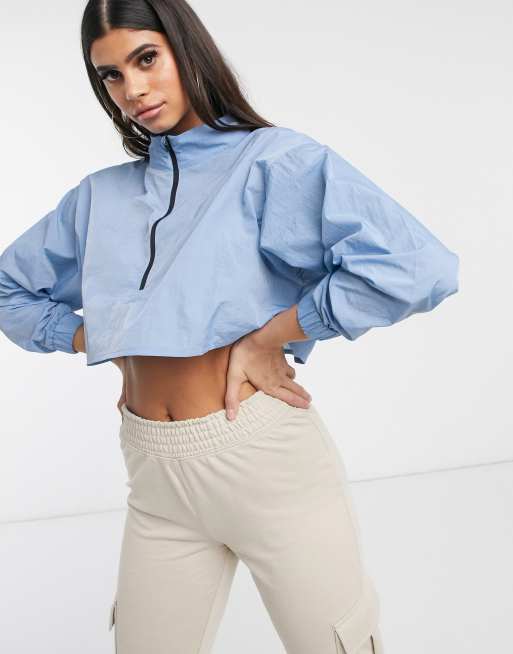 Blue crop clearance windbreaker