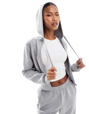 ASOS 4505 cropped performance hoodie in grey marl