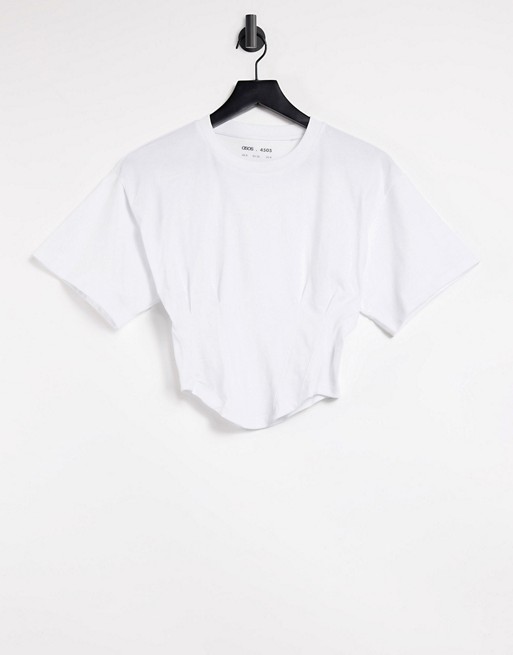 ASOS 4505 cropped t-shirt with corset detail