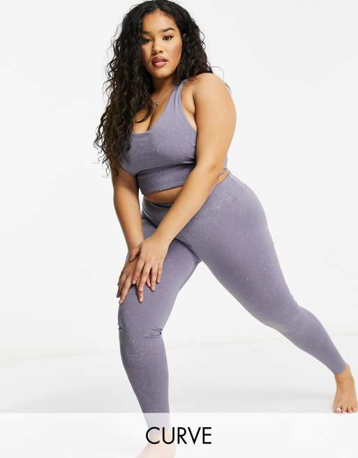 Plus Size Blue Acid Wash Leggings