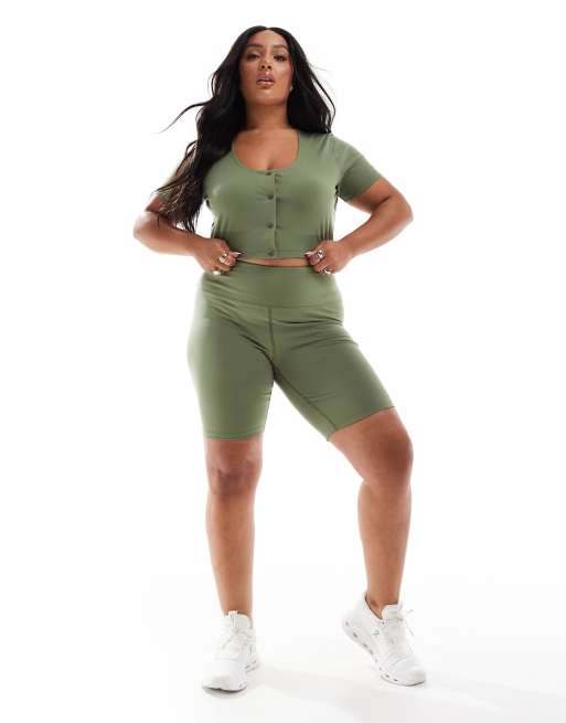 ASOS 4505 - Curve - Actieve zachte set in kaki